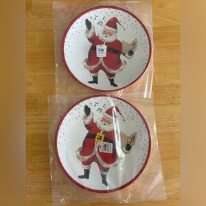 Pottery Barn Kids Singing Santa Christmas plates